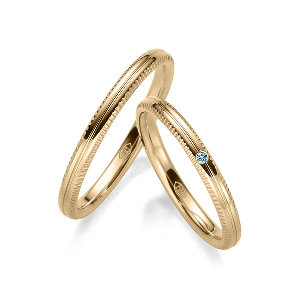 Paar klassische Trauringe/Eheringe in Roségold 585 mit zus. 0,01 ct. Brillant skyblue - UQ-1029-2 Paar klassische Trauringe/Eheringe in Roségold 585 mit zus. 0,01 ct. Brillant skyblue - UQ-1029-2