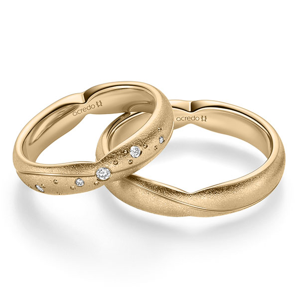 Paar klassische Trauringe/Eheringe in Roségold 585 mit zus. 0,065 ct. Brillant tw, si von acredo - A-2366-8 Paar klassische Trauringe/Eheringe in Roségold 585 mit zus. 0,065 ct. Brillant tw, si von acredo - A-2366-8