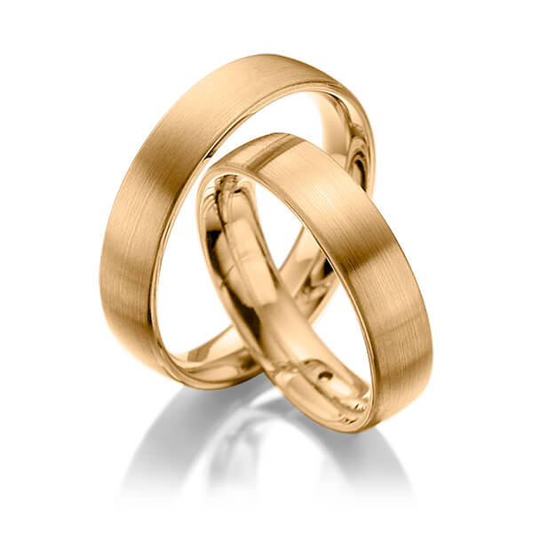 Paar klassische Trauringe/Eheringe in Roségold 585 - NP-1051-4 Paar klassische Trauringe/Eheringe in Roségold 585 - NP-1051-4