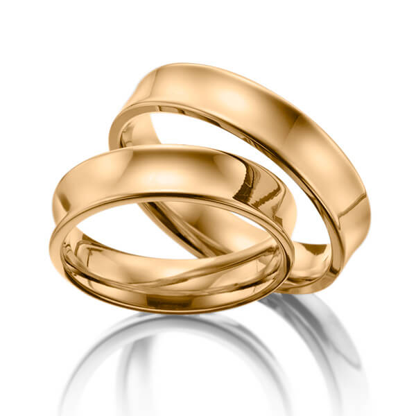 Paar klassische Trauringe/Eheringe in Roségold 585 - NP-1095-3 Paar klassische Trauringe/Eheringe in Roségold 585 - NP-1095-3