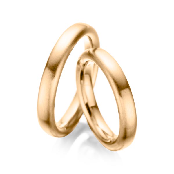 Paar klassische Trauringe/Eheringe in Roségold 585 von acredo - A-1082-5 Paar klassische Trauringe/Eheringe in Roségold 585 von acredo - A-1082-5