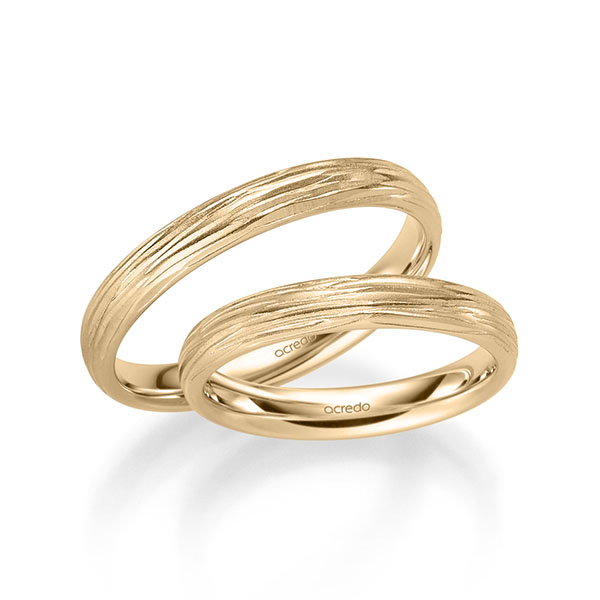 Paar klassische Trauringe/Eheringe in Roségold 585 von acredo - A-2312-3