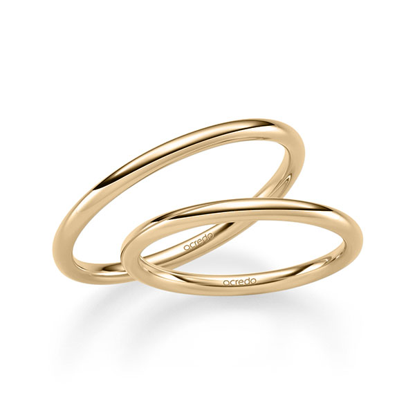 Paar klassische Trauringe/Eheringe in Roségold 585 von acredo - A-2315-3 Paar klassische Trauringe/Eheringe in Roségold 585 von acredo - A-2315-3