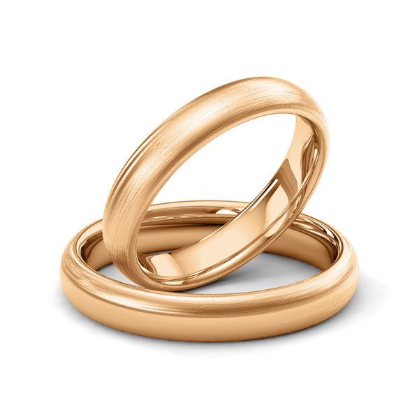 Paar klassische Trauringe/Eheringe in Roségold 585 von Merii - M-1227-3 Paar klassische Trauringe/Eheringe in Roségold 585 von Merii - M-1227-3