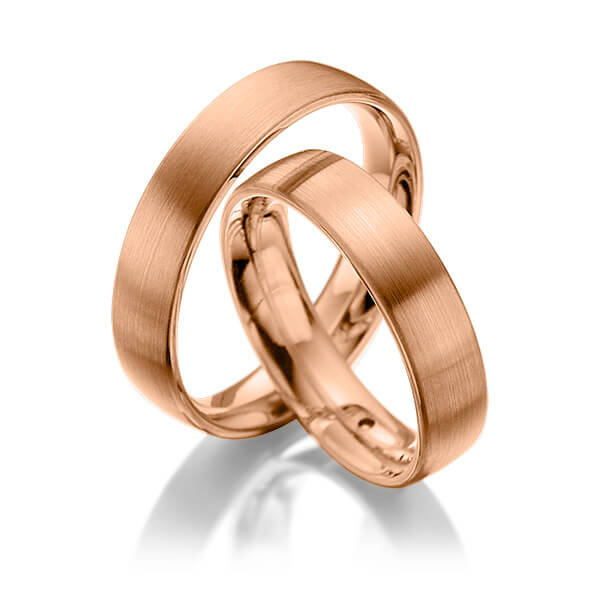 Paar klassische Trauringe/Eheringe in Rotgold 585 - NP-1051-1 Paar klassische Trauringe/Eheringe in Rotgold 585 - NP-1051-1