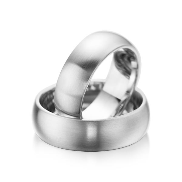 Paar klassische Trauringe/Eheringe in Weissgold 585 von acredo - A-1076-2 Paar klassische Trauringe/Eheringe in Weissgold 585 von acredo - A-1076-2