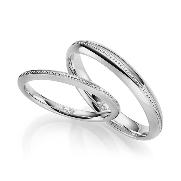 Pair classic wedding bands in Platinium 600 by Steinberg - Q-1701-5 Pair classic wedding bands in Platinium 600 by Steinberg - Q-1701-5