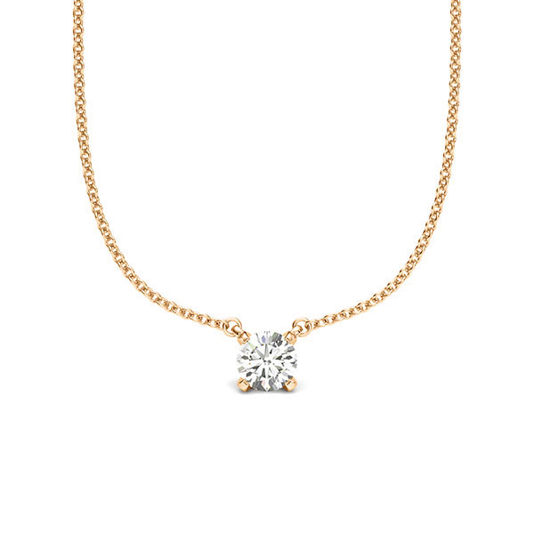 pendant - 4 prongs = G158 in Rosé gold 14K (585/1000) with in total 0,25 ct. brilliant tw,si by acredo - A-2061-24 pendant - 4 prongs = G158 in Rosé gold 14K (585/1000) with in total 0,25 ct. brilliant tw,si by acredo - A-2061-24