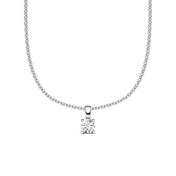 pendant - 4 prongs = G158 in White gold 14K (585/1000) with in total 0,12 ct. brilliant tw,si by acredo - A-2059-13 pendant - 4 prongs = G158 in White gold 14K (585/1000) with in total 0,12 ct. brilliant tw,si by acredo - A-2059-13