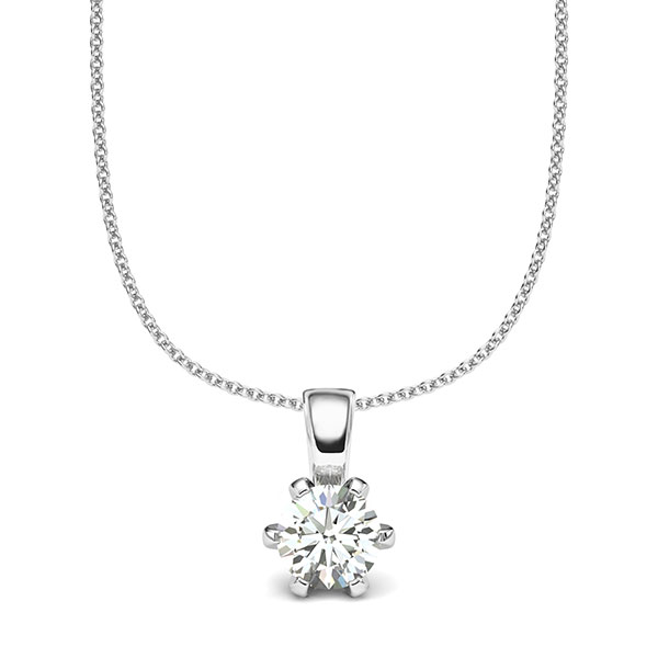 pendant - 6 prongs = G159 in White gold 14K (585/1000) with 0,7 ct. brilliant tw,si by acredo - A-2060-38 pendant - 6 prongs = G159 in White gold 14K (585/1000) with 0,7 ct. brilliant tw,si by acredo - A-2060-38