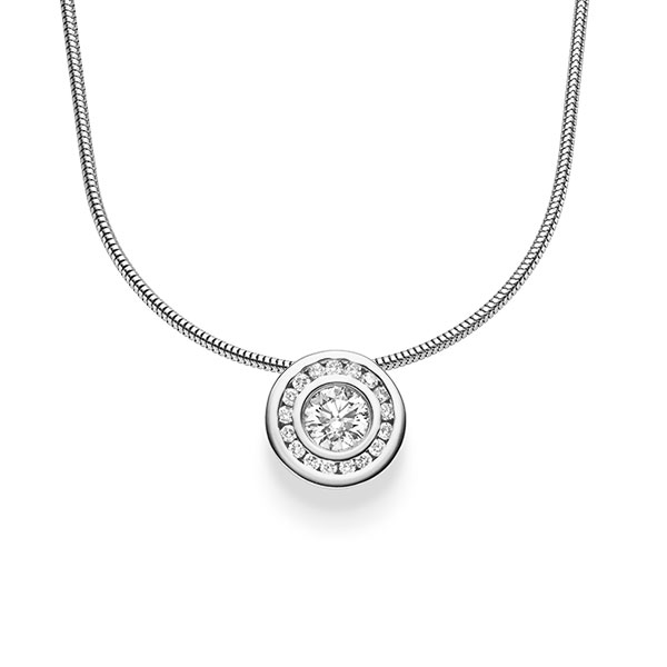 pendant in White gold 14K (585/1000) with 0,7 ct. + in total 0,255 ct. brilliant tw,si by acredo - A-1547-1 pendant in White gold 14K (585/1000) with 0,7 ct. + in total 0,255 ct. brilliant tw,si by acredo - A-1547-1
