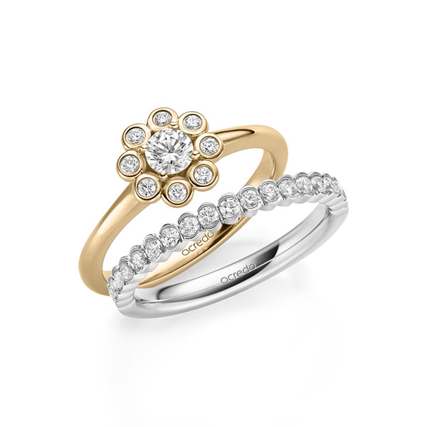 Ring-Set in Roségold 585 mit zus. 0,75 ct. Brillant tw, si von acredo - A-2156-10 Ring-Set in Roségold 585 mit zus. 0,75 ct. Brillant tw, si von acredo - A-2156-10