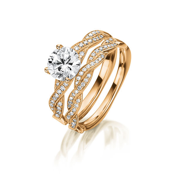 ring set in Red gold 18K (750/1000) with 0,7 ct. + in total 0,21 ct. brilliant tw,si tw,vs by Steinberg - Q-1411-3 ring set in Red gold 18K (750/1000) with 0,7 ct. + in total 0,21 ct. brilliant tw,si tw,vs by Steinberg - Q-1411-3