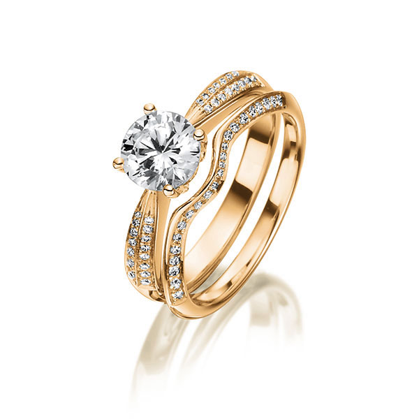 ring set in Red gold 18K (750/1000) with 0,7 ct. + in total 0,2 ct. brilliant tw,si tw,vs by Steinberg - Q-1421-3 ring set in Red gold 18K (750/1000) with 0,7 ct. + in total 0,2 ct. brilliant tw,si tw,vs by Steinberg - Q-1421-3