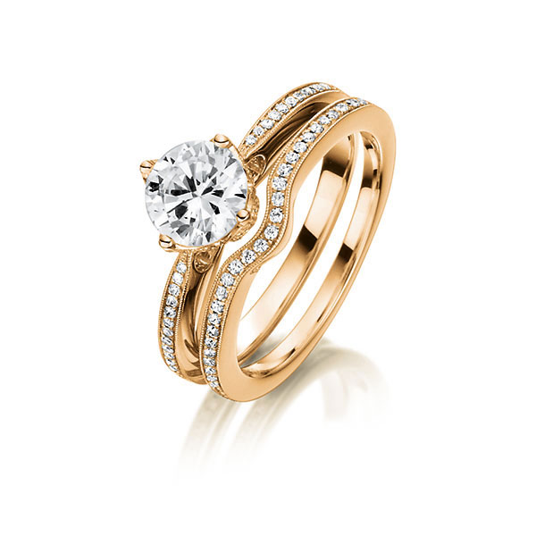 ring set in Red gold 18K (750/1000) with 0,7 ct. + in total 0,39 ct. brilliant tw,si tw,vs by Steinberg - Q-1423-3 ring set in Red gold 18K (750/1000) with 0,7 ct. + in total 0,39 ct. brilliant tw,si tw,vs by Steinberg - Q-1423-3