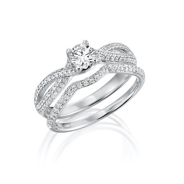 ring set in White gold 18K (750/1000) with in total 0,77 ct. brilliant tw,vs by Steinberg - Q-1409-4 ring set in White gold 18K (750/1000) with in total 0,77 ct. brilliant tw,vs by Steinberg - Q-1409-4