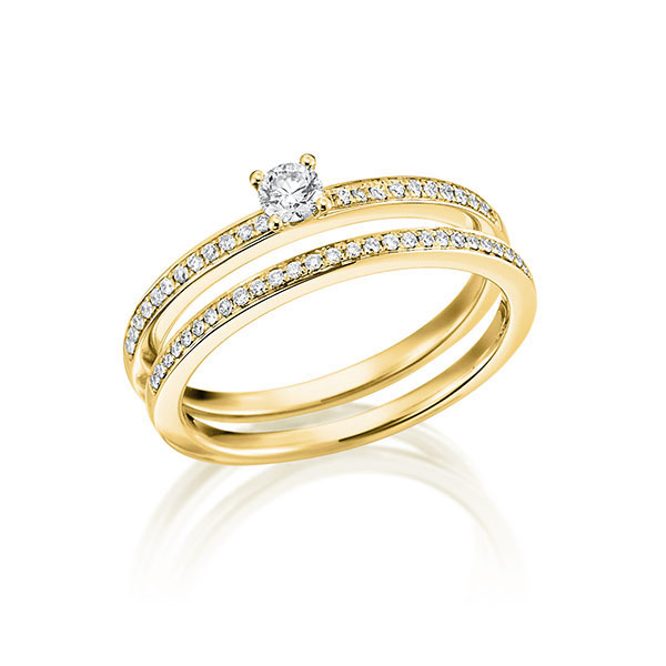 ring set in Yellow gold 18K (750/1000) with in total 0,289 ct. brilliant tw,vs by Steinberg - Q-1428-6 ring set in Yellow gold 18K (750/1000) with in total 0,289 ct. brilliant tw,vs by Steinberg - Q-1428-6