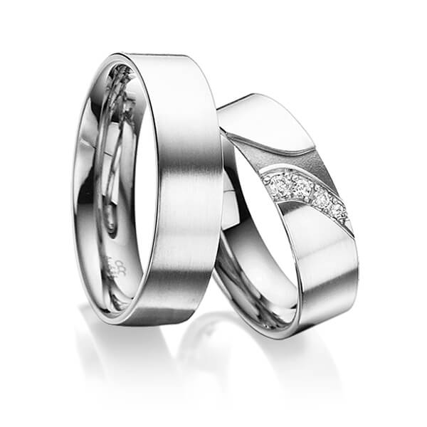Set Bicolor trouwringen in buiten platina 950 , binnen dark grey gold 14 kt. met in totaal 0,075 ct. Briljant tw/si van acredo - A-3021-8 Set Bicolor trouwringen in buiten platina 950 , binnen dark grey gold 14 kt. met in totaal 0,075 ct. Briljant tw/si van acredo - A-3021-8