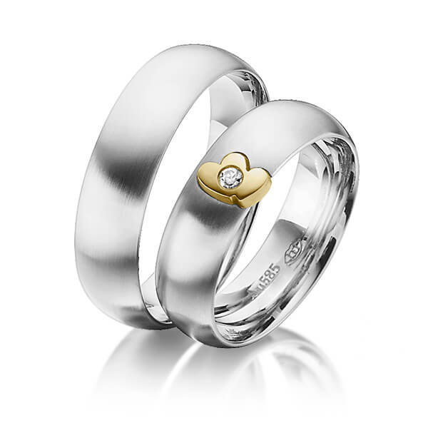 Set Bicolor trouwringen in edelstaal geelgoud 14 kt. met in totaal 0,025 ct. Briljant tw/si van Eternal Touch - Y-1333-1 Set Bicolor trouwringen in edelstaal geelgoud 14 kt. met in totaal 0,025 ct. Briljant tw/si van Eternal Touch - Y-1333-1