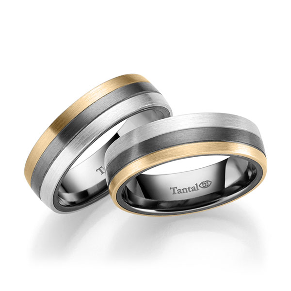 Set Bicolor trouwringen in inside Tantalum , outside zilver 925 Tantalum roségoud 18 kt. - UQ-1097-3 Set Bicolor trouwringen in inside Tantalum , outside zilver 925 Tantalum roségoud 18 kt. - UQ-1097-3