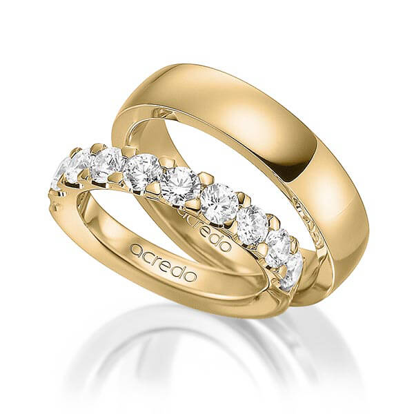 Set in geelgoud 14 kt. half gezet met in totaal 1,6 ct. Briljant tw,vs van acredo - A-1577-3 Set in geelgoud 14 kt. half gezet met in totaal 1,6 ct. Briljant tw,vs van acredo - A-1577-3