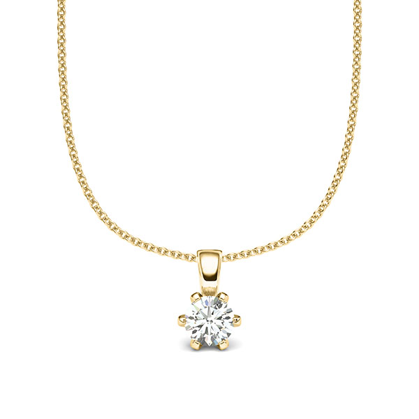 Set in geelgoud 14 kt. met 0,3 ct. Briljant tw/si van acredo - A-2060-25 Set in geelgoud 14 kt. met 0,3 ct. Briljant tw/si van acredo - A-2060-25