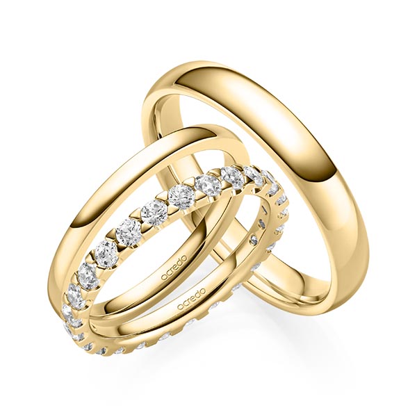 Set in geelgoud 14 kt. volledig gezet met in totaal 1,3 ct. Briljant tw/si van acredo - A-2077-2 Set in geelgoud 14 kt. volledig gezet met in totaal 1,3 ct. Briljant tw/si van acredo - A-2077-2