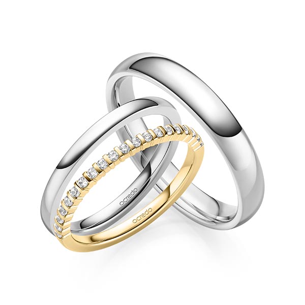 Set in Gelbgold 585 halbausgefasst mit zus. 0,2 ct. Brillant tw, vs von acredo - A-2074-5 Set in Gelbgold 585 halbausgefasst mit zus. 0,2 ct. Brillant tw, vs von acredo - A-2074-5