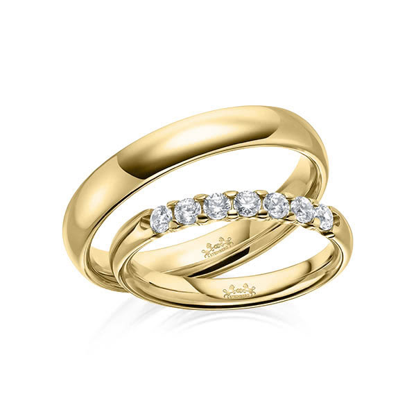 Set in Gelbgold 585 mit zus. 0,35 ct. Brillant tw, si von Steinberg - Q-1616-2 Set in Gelbgold 585 mit zus. 0,35 ct. Brillant tw, si von Steinberg - Q-1616-2