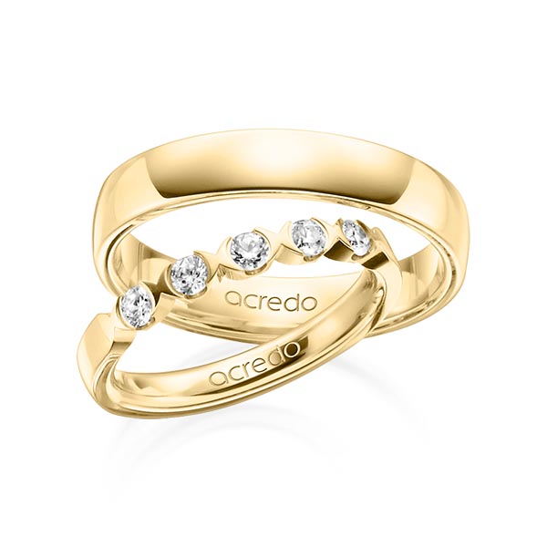 Set in Gelbgold 585 mit zus. 0,3 ct. Brillant tw, vs von acredo - A-1319-2 Set in Gelbgold 585 mit zus. 0,3 ct. Brillant tw, vs von acredo - A-1319-2