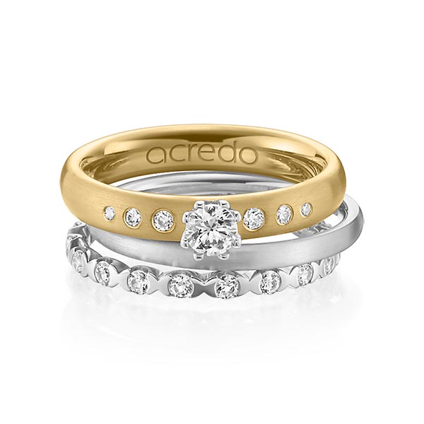 Set in Gelbgold 585 mit zus. 0,916 ct. Brillant tw, si tw, vs von acredo - A-1231-3 Set in Gelbgold 585 mit zus. 0,916 ct. Brillant tw, si tw, vs von acredo - A-1231-3