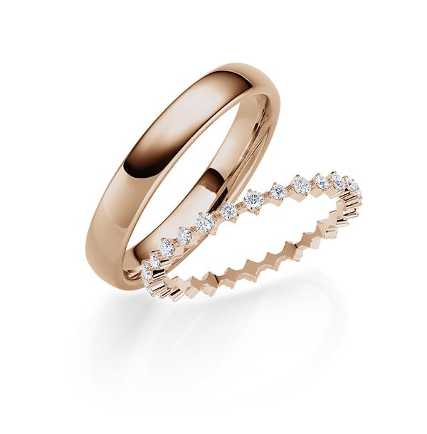 Set in Peach-Gold 585 mit zus. 0,42 ct. tw, si von Steinberg - Q-1791-6 Set in Peach-Gold 585 mit zus. 0,42 ct. tw, si von Steinberg - Q-1791-6
