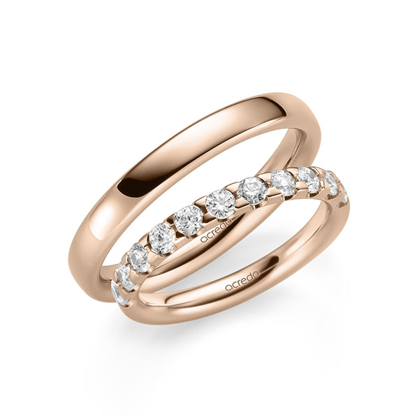 set in Red gold 14K (585/1000) half set with diamonds with in total 0,77 ct. brilliant tw,si by acredo - A-2113-3 set in Red gold 14K (585/1000) half set with diamonds with in total 0,77 ct. brilliant tw,si by acredo - A-2113-3