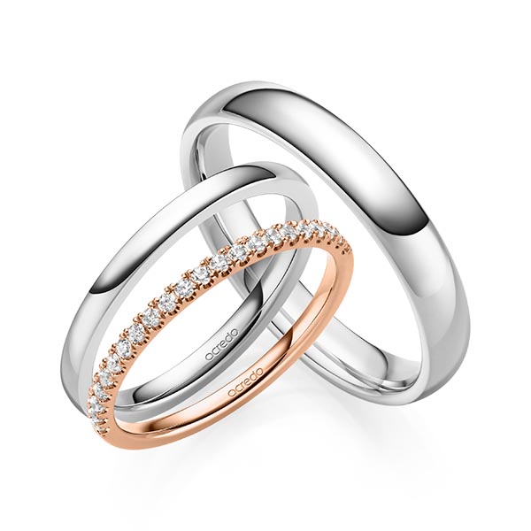 Set in roodgoud 14 kt. half gezet met in totaal 0,22 ct. Briljant tw/si van acredo - A-2080-2 Set in roodgoud 14 kt. half gezet met in totaal 0,22 ct. Briljant tw/si van acredo - A-2080-2
