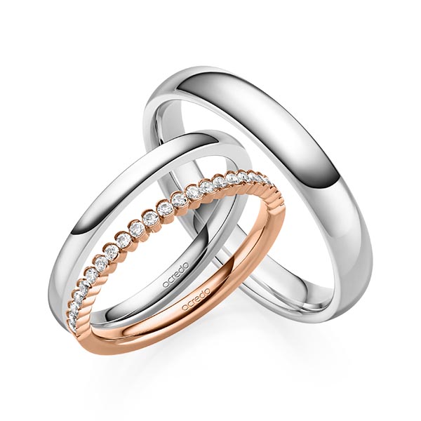 Set in roodgoud 14 kt. half gezet met in totaal 0,24 ct. Briljant tw/si van acredo - A-2079-3 Set in roodgoud 14 kt. half gezet met in totaal 0,24 ct. Briljant tw/si van acredo - A-2079-3