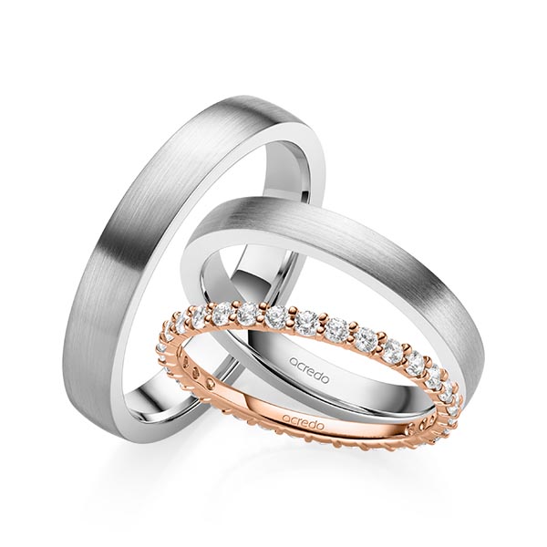 Set in roodgoud 14 kt. volledig gezet met in totaal 0,62 ct. Briljant tw/si van acredo - A-2072-3 Set in roodgoud 14 kt. volledig gezet met in totaal 0,62 ct. Briljant tw/si van acredo - A-2072-3