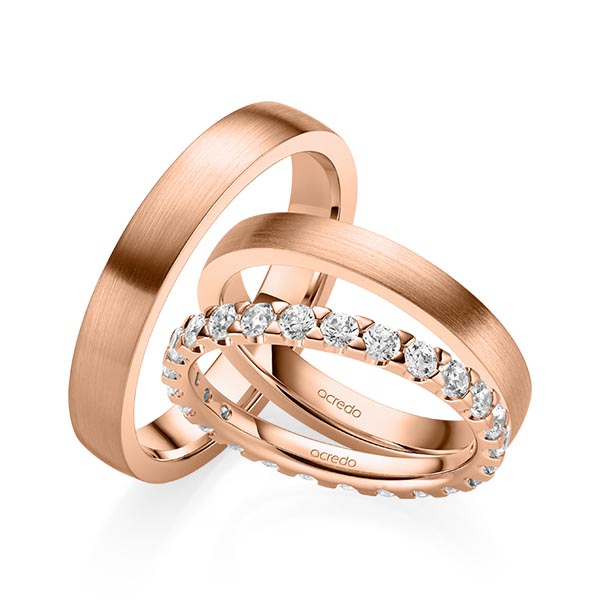 Set in roodgoud 14 kt. volledig gezet met in totaal 1,3 ct. Briljant tw/si van acredo - A-2068-3 Set in roodgoud 14 kt. volledig gezet met in totaal 1,3 ct. Briljant tw/si van acredo - A-2068-3