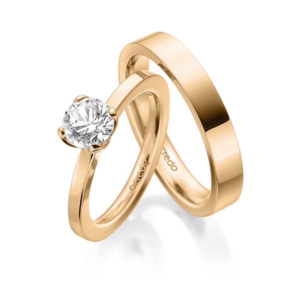 set in Rosé gold 14K (585/1000) with 1 ct. brilliant tw,vs by acredo - A-1933-3 set in Rosé gold 14K (585/1000) with 1 ct. brilliant tw,vs by acredo - A-1933-3