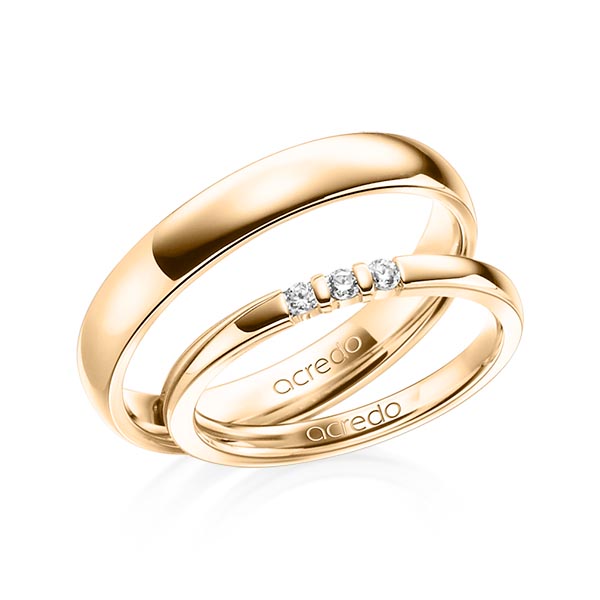 set in Rosé gold 14K (585/1000) with in total 0,09 ct. brilliant tw,vs by acredo - A-1307-3 set in Rosé gold 14K (585/1000) with in total 0,09 ct. brilliant tw,vs by acredo - A-1307-3