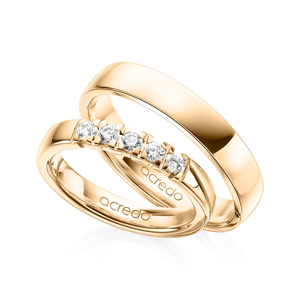 set in Rosé gold 14K (585/1000) with in total 0,3 ct. brilliant tw,vs by acredo - A-1314-3 set in Rosé gold 14K (585/1000) with in total 0,3 ct. brilliant tw,vs by acredo - A-1314-3
