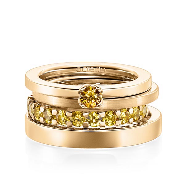 set in Rosé gold 14K (585/1000) with in total 2,32 ct. brilliant sapphire yellow by acredo - A-1987-5 set in Rosé gold 14K (585/1000) with in total 2,32 ct. brilliant sapphire yellow by acredo - A-1987-5