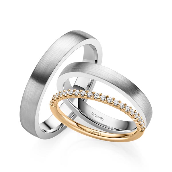 Set in Roségold 585 halbausgefasst mit zus. 0,21 ct. Brillant tw, si von acredo - A-2069-3 Set in Roségold 585 halbausgefasst mit zus. 0,21 ct. Brillant tw, si von acredo - A-2069-3