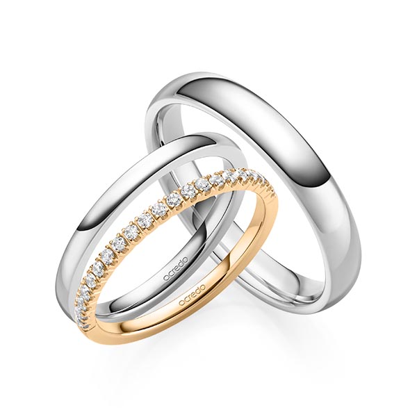 Set in Roségold 585 halbausgefasst mit zus. 0,21 ct. Brillant tw, vs von acredo - A-2076-7 Set in Roségold 585 halbausgefasst mit zus. 0,21 ct. Brillant tw, vs von acredo - A-2076-7