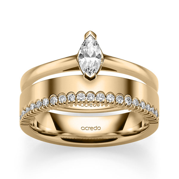 Set in Roségold 585 mit zus. 0,41 ct. tw, vs tw, si von acredo - A-2476-3