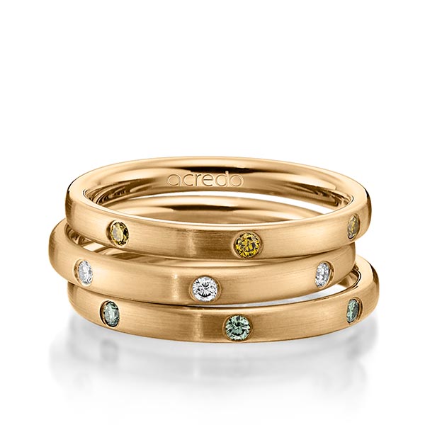 Set in Roségold 585 mit zus. 0,42 ct. Brillant gelb tw, si Apple Green von acredo - A-1450-9 Set in Roségold 585 mit zus. 0,42 ct. Brillant gelb tw, si Apple Green von acredo - A-1450-9