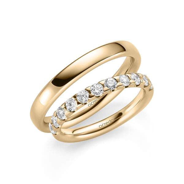 Set in roségoud 14 kt. half gezet met in totaal 0,77 ct. Briljant tw/si van acredo - A-2113-4 Set in roségoud 14 kt. half gezet met in totaal 0,77 ct. Briljant tw/si van acredo - A-2113-4