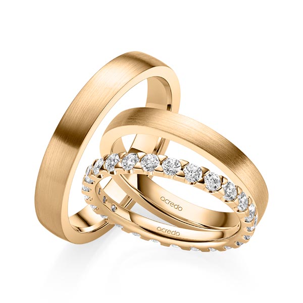 Set in roségoud 14 kt. volledig gezet met in totaal 1,3 ct. Briljant tw/si van acredo - A-2068-4 Set in roségoud 14 kt. volledig gezet met in totaal 1,3 ct. Briljant tw/si van acredo - A-2068-4