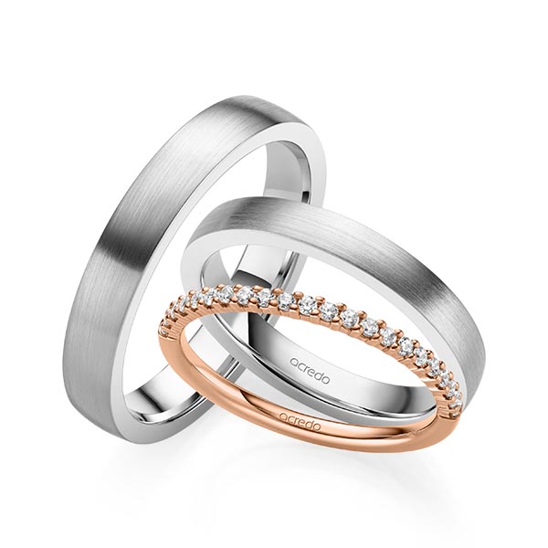 Set in Rotgold 585 halbausgefasst mit zus. 0,21 ct. Brillant tw, si von acredo - A-2069-2 Set in Rotgold 585 halbausgefasst mit zus. 0,21 ct. Brillant tw, si von acredo - A-2069-2