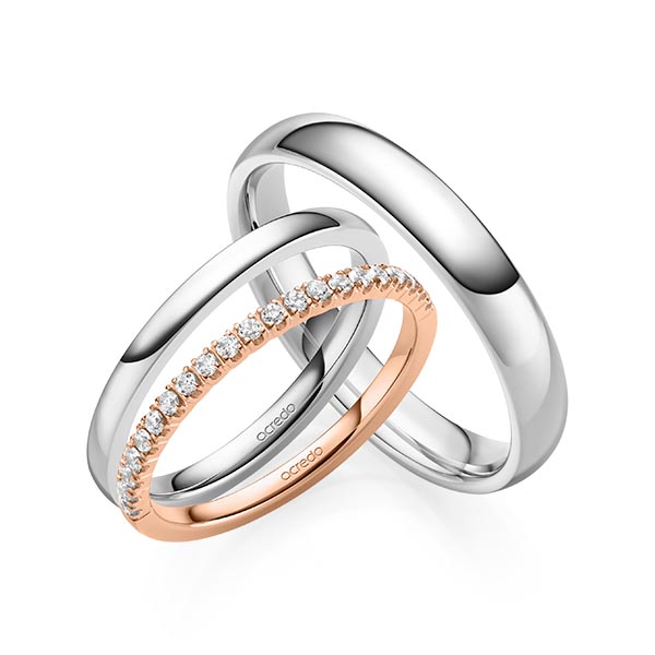 Set in Rotgold 585 halbausgefasst mit zus. 0,21 ct. Brillant tw, vs von acredo - A-2076-6 Set in Rotgold 585 halbausgefasst mit zus. 0,21 ct. Brillant tw, vs von acredo - A-2076-6