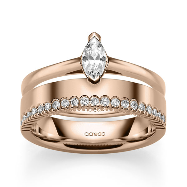 Set in Rotgold 585 mit zus. 0,41 ct. tw, vs tw, si von acredo - A-2476-5 Set in Rotgold 585 mit zus. 0,41 ct. tw, vs tw, si von acredo - A-2476-5